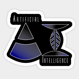 Artificial Intelligence | Geometric Letters Slogan Black Sticker